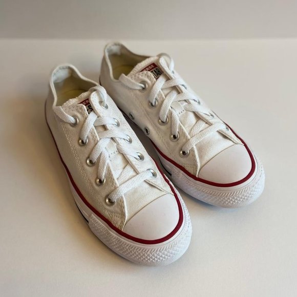 Converse White Sneakers with Red and Blue Stripes - Picture 8 of 16